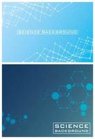 Blue science background set with lines and structures vector