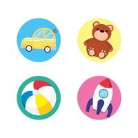 Toy icon set vector