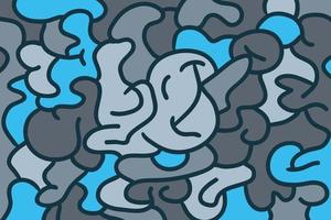 Blue and gray abstract doodles background vector