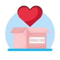 Charity and donation box with heart vector
