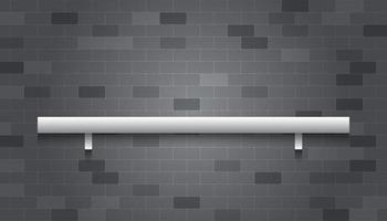 White shelf on gray brick background vector