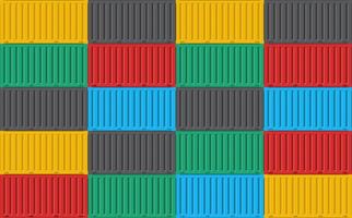 Background pattern of stacked cargo containers vector