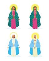 Virgin Mary icon set vector