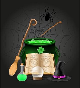 Magic objects for witchcraft vector