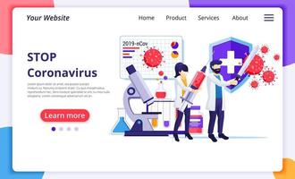 People fight with virus, fight Covid-19, vaccine cure for Corona virus concept. Modern flat web page design for website and mobile website development. Vector illustration