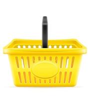 Yellow plastic shopping basket vector