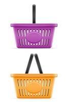 Plastic shopping basket set vector