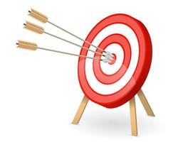 Target with arrows in bullseye vector