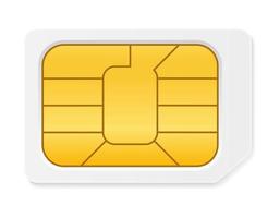 Sim card chip for use in digital communication vector