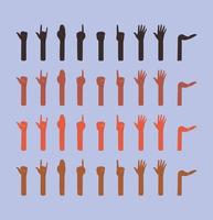 Diversity of skin hands design vector