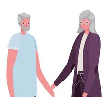 Senior woman and man cartoons design vector