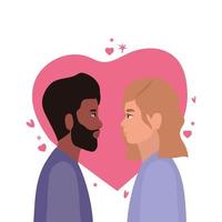 Woman and man in side view vector