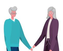 Senior woman and man cartoons design vector