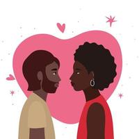 pareja negra de mujer y hombre vector