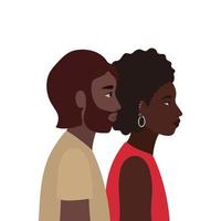 Black woman and black man cartoon vector