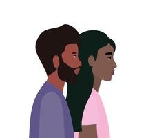 caricatura de mujer negra y hombre negro vector