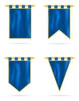 Royal flag realistic template set vector