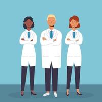 Medical staff, essential workers characters vector