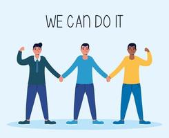 We can do it message with men together vector