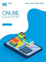 Online education and e-learning banner with tablet vector