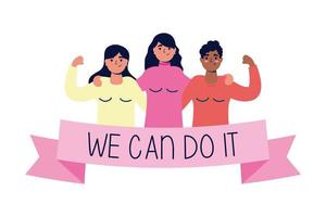 We can do it message with women together vector