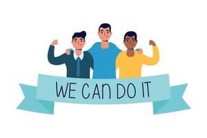 We can do it message with men together vector