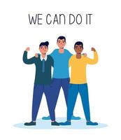 We can do it message with men together vector