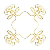 Gold ornament frame with hearts shapes vector