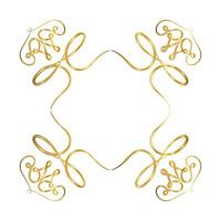 Gold ornament frame with hearts shapes vector