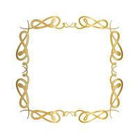 Gold ornament frame with curves design vector