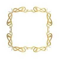 Gold ornament frame with curves design vector