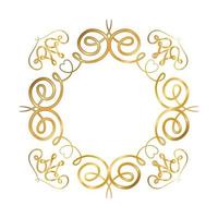Gold ornament frame with hearts shapes vector