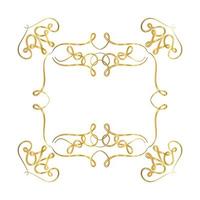 Gold ornament frame with hearts shapes vector