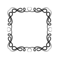 Black ornament frame with hearts shapes
