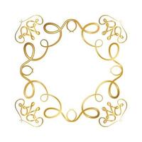 Gold ornament frame with curves design
