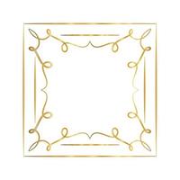 Gold ornament frame with curves design