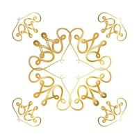 Gold ornament frame with hearts shapes vector