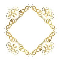 Gold ornament frame with hearts shapes vector