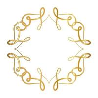 Gold ornament frame with curves design vector
