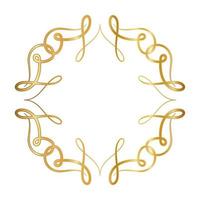 Gold ornament frame with curves design vector