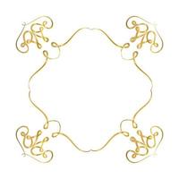 Gold ornament frame with curves design vector