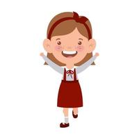 Student girl standing smiling on white background vector