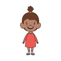 Baby girl standing smiling on white background vector