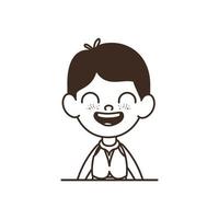 Silhouette of student boy smiling on white background vector