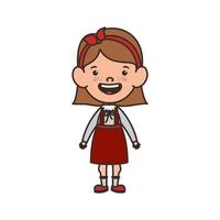 Student girl standing smiling on white background vector