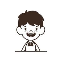 Silhouette of student boy smiling on white background vector