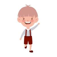 Student boy standing smiling on white background vector