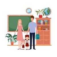 Couple of parents with children avatar character vector