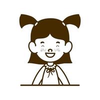 Silhouette of student girl smiling on white background vector