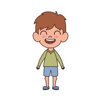 Baby boy standing smiling on white background vector